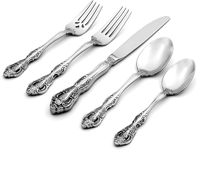 Oneida 2765045AL20 Michelangelo 45 Piece Fine Flatware Set, Service For 8