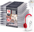 VMstr 9 Pack Vacuum Storage Bags for Travel, Carry-on Size Space Saver Bags for Luggage Clothes and Clothing Compression Packing, High Pressure Electric Pump(DC Power)