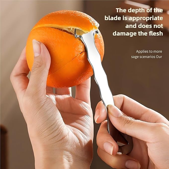 Orange Peeler Tool – Stainless Steel Citrus Peeler for Oranges, Lemons & Grapefruits | Safe Cutter & Easy Skin Remove