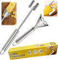 Corn Peeler 2PCS Stainless Steel Corn Peeler and Stripper Tool Set 2025 Corn Planer Cutter Thresher Scraper,Peel Corn Cob Separator Quick