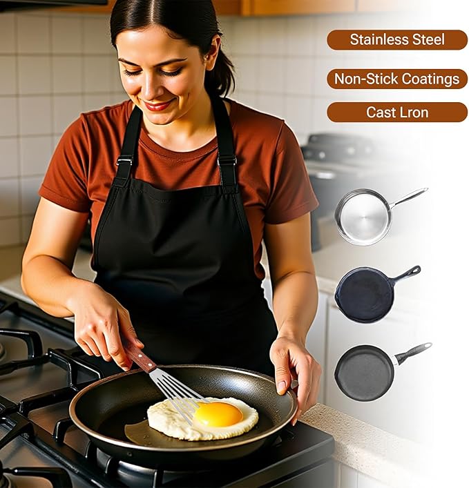 Stainless Steel Fish Spatula with Wooden Handle, Metal Spatula Flipping Foods, Slotted Fish Flipper, Brown 3 Pack
