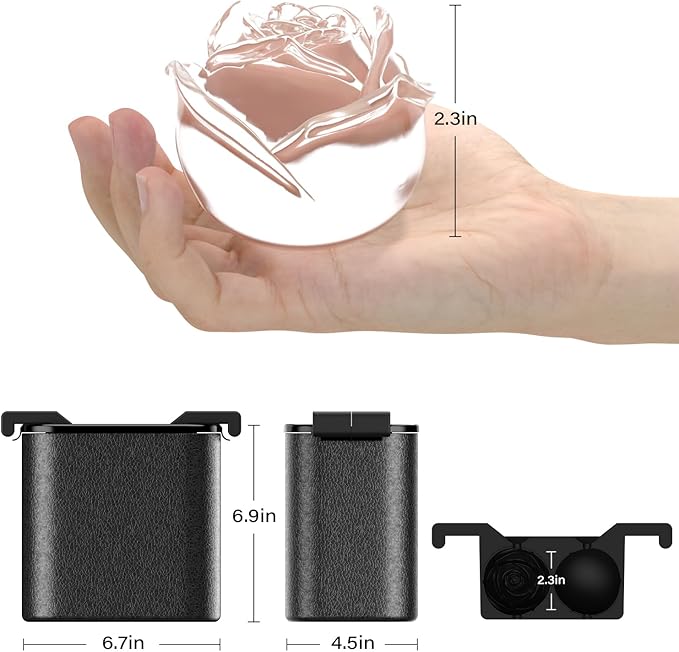 Rose Clear Ice Cube Maker: 2.5 Inch Crystal Clear Ice Cube Tray - 3D Rose Large Ice Ball Maker - Flower Shape Ice Cubes for Whiskey Cocktails Bourbon