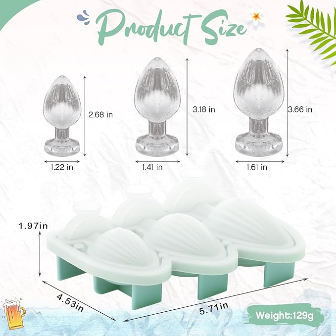 Hoolerry Ice Cube Molds Cube Trays Fun Shapes Silicone Ice Ball Maker with Lid for Whiskey Cocktails Juice Drinks Beverage Crafting Accessories White Elephant Gifting(Green,Multi-size)