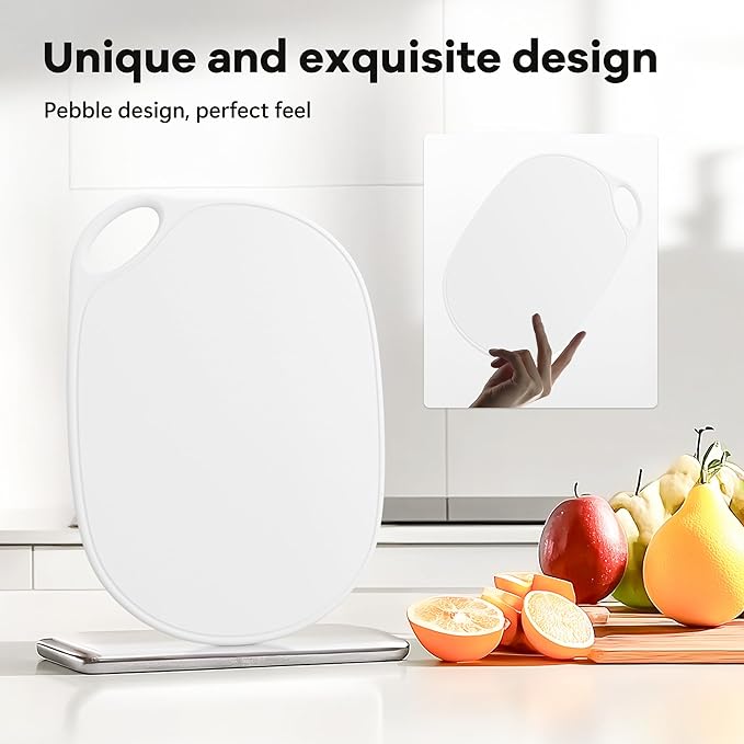 Li&Zhao Plastic Cutting Boards for Kitchen - Chopping Board Small Cutting Board for Meat Cutting Mats for Kitchen Cooking(White)