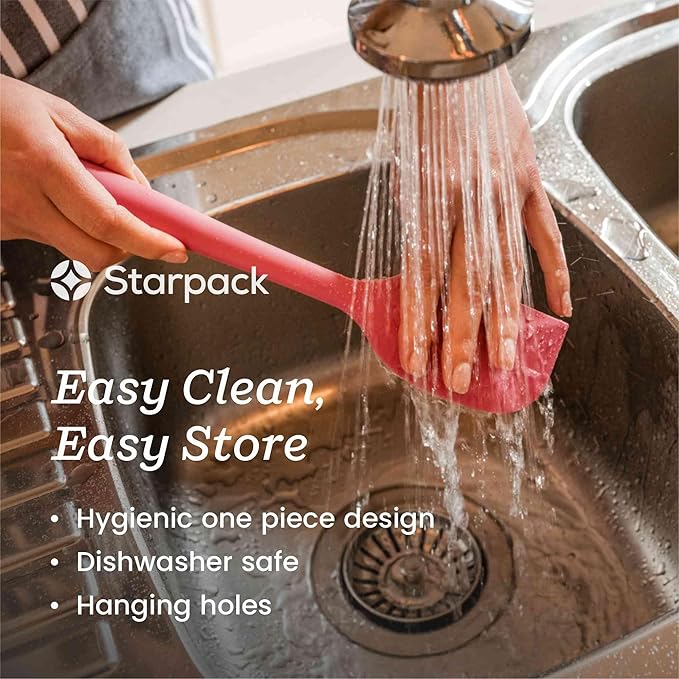 Starpack 'Scrape & Stir' Silicone Spatula (11 Inch) - 600°F Heat Resistant Spatula Set - Food Grade Kitchen Spatulas - LFGB Grade Nonstick Baking and Cooking Rubber Spatulas Set