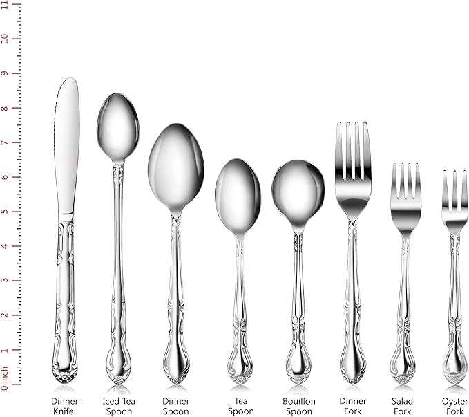 New Star Foodservice 58680 Stainless Steel Rose Pattern Oyster Fork, 5.8-Inch, 12 pieces