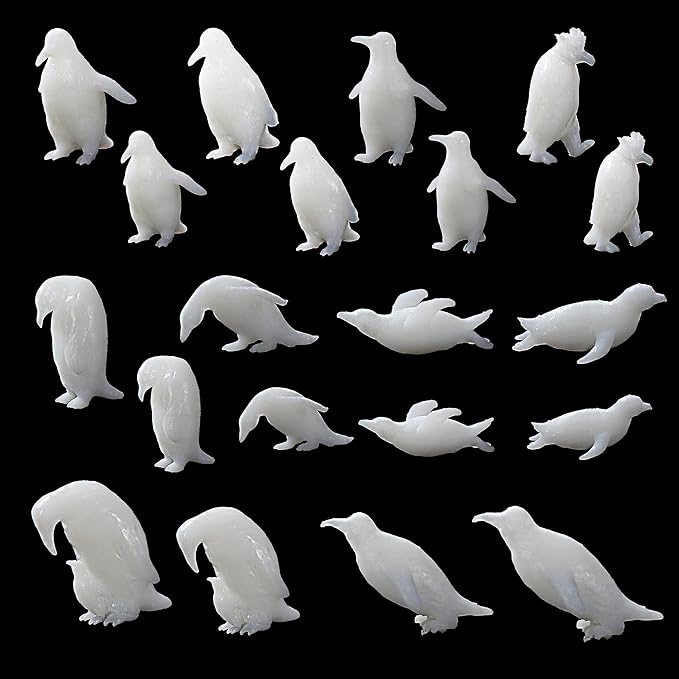 Woohome 3D Resin Moulds & Fillers - 20 Mini Penguin Casting Moulds for Art Resin Crafts & Jewelry Making