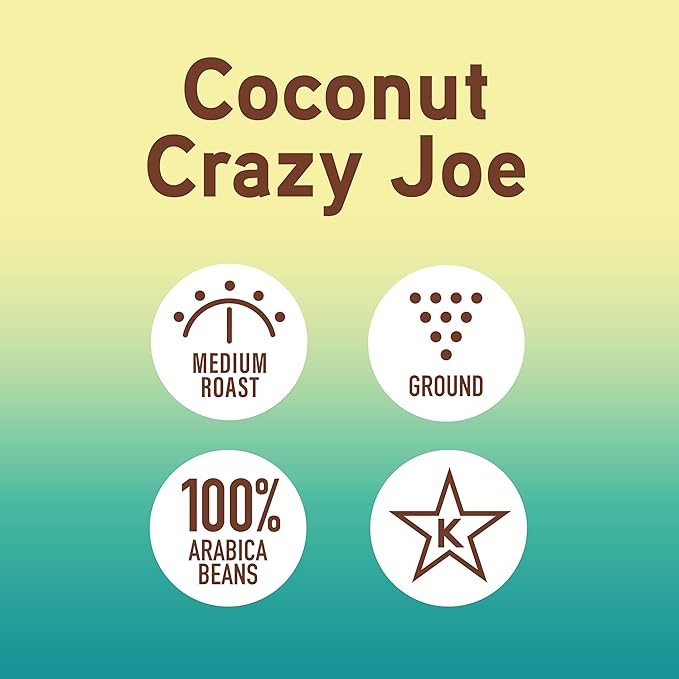Joe Knows Coffee Coconut Crazy Joe, 12 oz Bag – Medium Roast Coffee