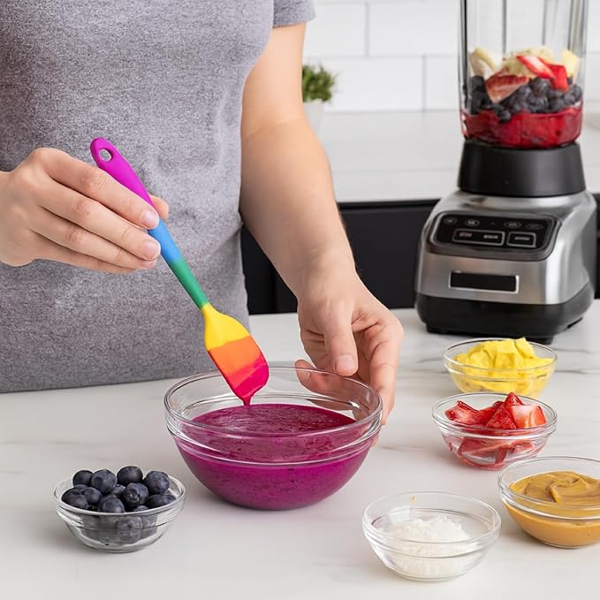 Cooking With Pride Non-Stick Mini Scraper Spatula, Heat-Safe Silicone With Iron Core, 8.5-Inch