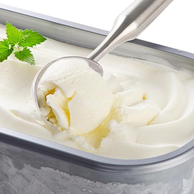 Stainless Steel Ice Cream Scoop, Ergonomically Designed Handle for Comfort, Heavy Duty Ice Cream Scooper, One-Piece Design Ice Cream Scoops, Dishwasher Safe.