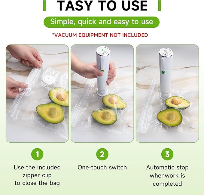Vacuum Sealer Bags, 30 Reusable Vacuum Sealer Bags for Food, BPA-Free, Meal Prep and Sous Vide Cooking,Works for Handheld Sealer and Vac Sealer Machine with External Vacuum Systems