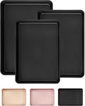 Saker nonstick baking sheet pan set,Multi-Use Non-Stick Baking Pan Set, Stackable Carbon Steel Cookie Sheets for Even Baking, Roasting & Meal Prep, Oven Safe & Easy Clean (black)