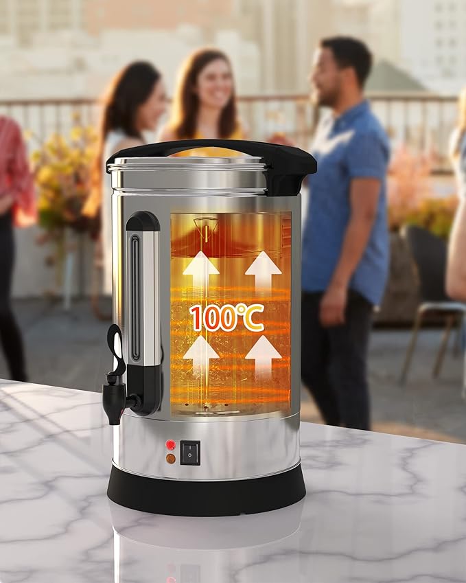 Garvee 120 Cup Fast Brew Commercial Coffee Urn, Food Grade Stainless Steel Large Capacity Coffee Maker Perfect for Church, Meeting rooms, Lounges, and Other Large Gatherings-18 L