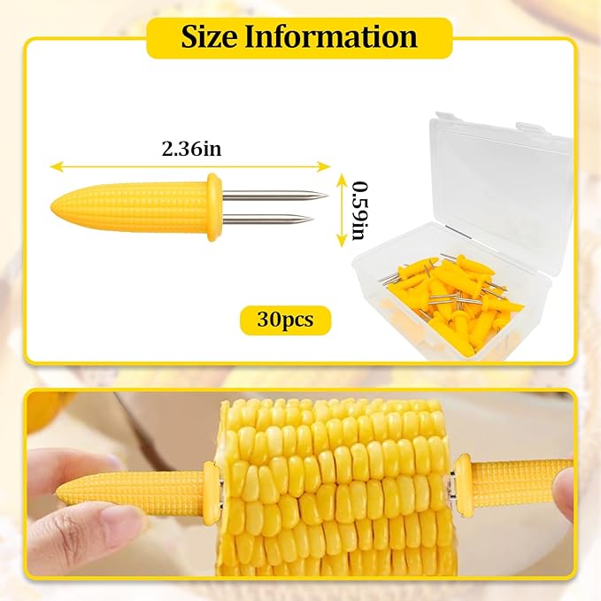 30 PCS Corn Cob Holders - Corn on the Cob Skewers,Corn on the Grill & Cob Skewers for Home & BBQ Cooking