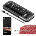 Wireless Meat Thermometer with Digital Meat Probe, Measures Internal & Ambient Temp, 800FT Bluetooth Meat Thermometer with Host Control for Barbecue, Outdoor Grilling, Oven & Smoker (Black)