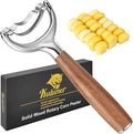 KULUNER Durable Stainless Steel Corn Peeler with Polished Wood Handle Corn on the Cob Stripper Kernel Remover Easy Use Corn Kernel Cutter Kitchen Gadget（Rosewood）