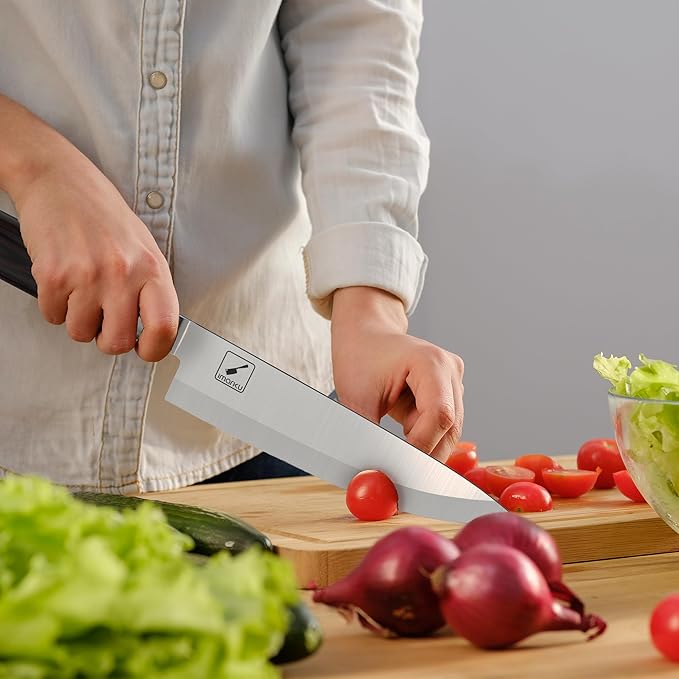imarku Chef Knife 8-Inch Pro Japanese Kitchen Knife 7Cr17MoV High-Carbon Stainless Steel Paring Knife Ergonomic Handle Rasor Sharp Single-Bevel Edge Chrisymas and Thanksgiving Gift for Women and Men