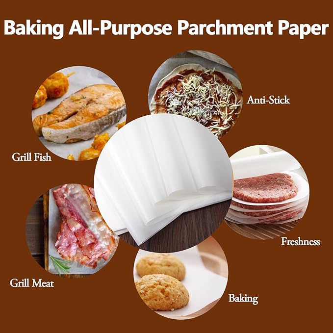 300PCS Thickened Precut Parchment Paper Sheets, 6×6 In Non-Toxic Burger Paper Sheet，Heavy Duty Burger Patty Paper for Baking, Grilling, Seperating Patty, Comes in Convenient Packaging, White