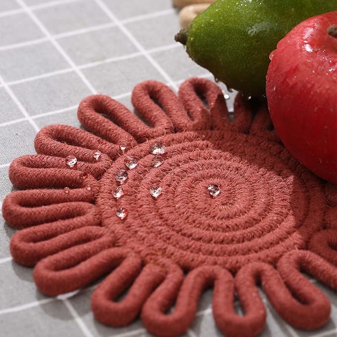 Trivets for Hot Dishes,Potholders for Kitchen,Hot Pads Hot Mats or Trivets for Hot Pots and Pans,Table Decorations,Set of 3, 100% Cotton,7.5"(Lace)