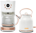 HADEN Coffee Machine, 12 Cup Drip Coffee Maker Bundled with Heritage 1.7 Liter Stainless Steel Electric Kettle, Ivory & Copper
