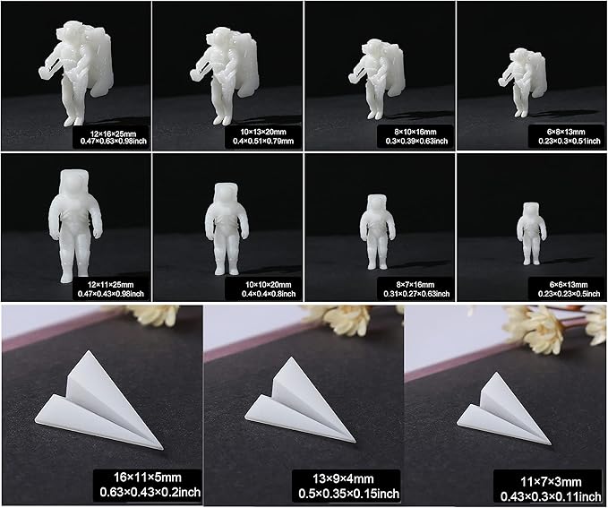 Woohome 14 PCS Resin Casting Molds Fillers 3D Astronaut Paper Airplane Embellishment Resin Supplies Kit Resin Fillers Epoxy Mould Filling Material for Art Resin Crafts DIY