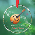 Personalized Mandolin Glass Ornament Xmas 2025, Musical Instrument Christmas Ornament Gift for Mandolin Player, Customized Text & Name Mandolinist Glass Keepsake, Instrument Lover Christmas Ornaments