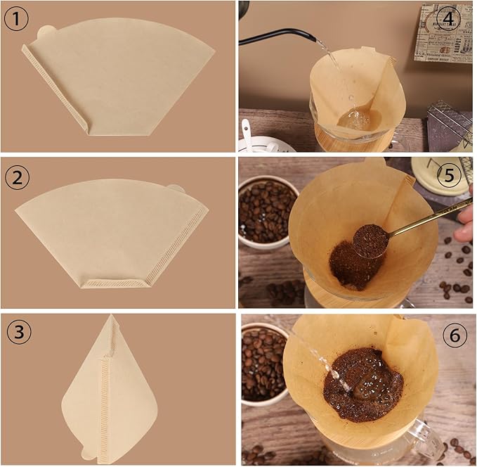 320 Count #4 Coffee Filters 8-12 Cup Disposable Coffee Filters 4 Cone Paper Unbleached Natural Number 4 Filters Paper Compatible with Ninja Coffee Filter, Drip and Pour Over Coffee Maker