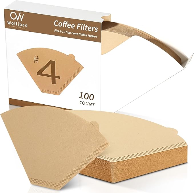 Coffee Filters 4 Cone Paper for Ninja Coffee Maker, 100pcs Unbleached #4 Filter for Ninja Programmable Brewer Machine