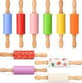 Mini Silicone Rolling Pin for Kids, Non-stick Surface Wood Handle, 9 Inch 10 Pack