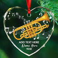 Unique Cornet Glass Christmas Ornament 2025, Custom Text & Name Cornet Player Xmas Ornaments Gift for Women Men Grandkids Husband Wife, Personalized Cornetist Glass Keepsake Ornament for Appreciation