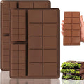 Chocolate Bar Mold, 1 Inch Deep Chocolate Molds Silicone for Homemade Dubai Pistachio/Candy/Snacks, 2 Pcs Large Silicone Molds with Three Bars Cavities, Food Grade and Break Apart