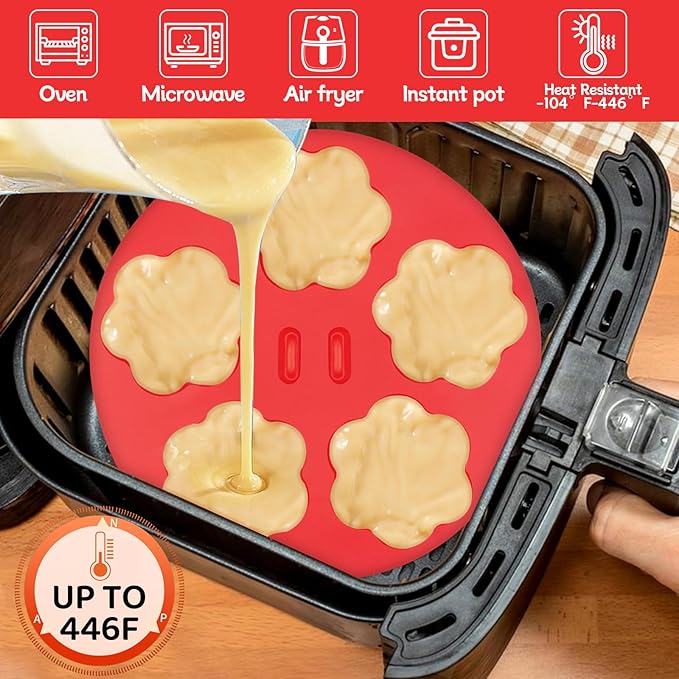 Silicone Air Fryer Muffin Pan Egg Bite Mold for Oven Baking,1 pcs With 100bags Mini Muffin Tins Cups Cake Pan Tray for Air Fryer Liners Basket Accessories Baking Muffin Cakes Pancake Quiche