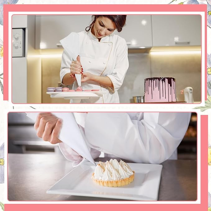 6 Pcs 24 Inch Pastry Bag Cotton with Plastic Coating Reusable Pastry Piping Bags Canvas Cake Decorating Bags Pastry Icing Bag Decorating Bags for Frosting Decorating Cupcakes Cakes Cookies