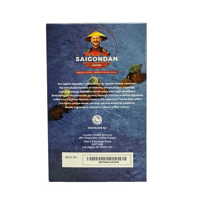 Pour Over Vietnamese Coffee – Saigondan Mindful | Dark Roast | Robusta & Arabica Blend | Instant Specialty Coffee | Small Batch Roasted | Direct Trade | 18 Sachets