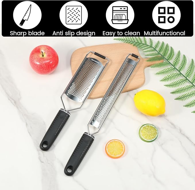 8Pcs Stainless Steel Grater for Different Food Grater with Non-Slip Handle for Vegetables Cheese Shredder and Lemon