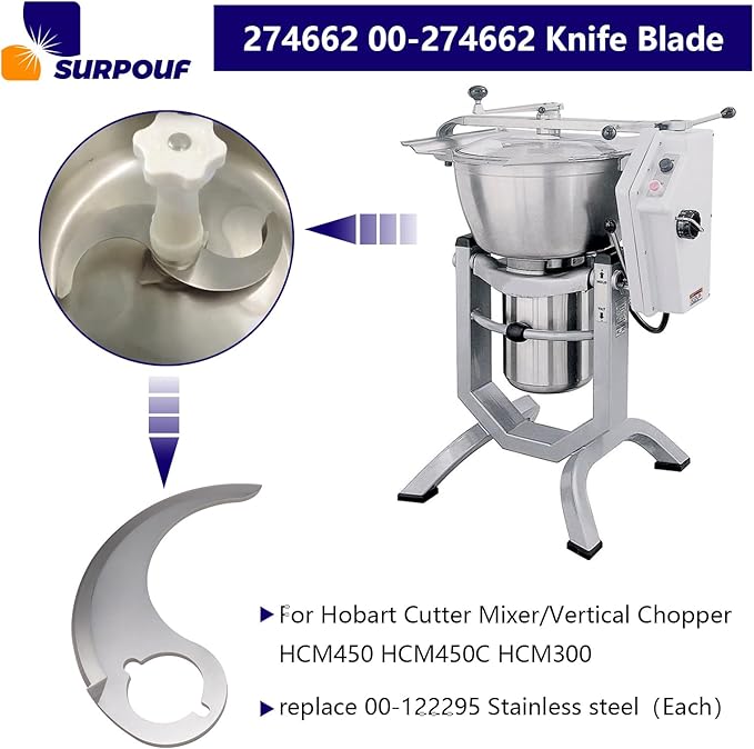 274662 Knife Blade 00-274662 For Hobart Cutter Mixer/Vertical Chopper HCM450 HCM450C HCM300 replace 00-122295 Stainless steel（Each）