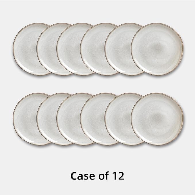Organic Shape Restaurant Dinner Plates 11.65 ", Commerical Grade Catering Stoneware Plates in Ir-regular Organic Shape, Chip & Scratch Resistant, Glossy Reactive Glaze Grey, Case of 12