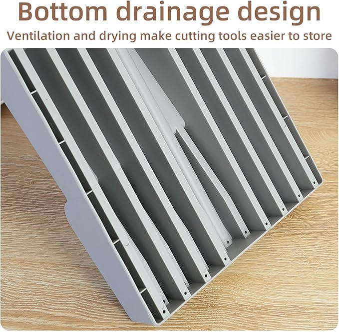 Drawer Knife Organizer,Kitchen Knife Drawer Organizer Insert Hold 16 Knives and 1 Sharpening Steel (Not Included) Large Chefs Knives Holder Storage Set for Kitchen Drawer Neat and Orderly
