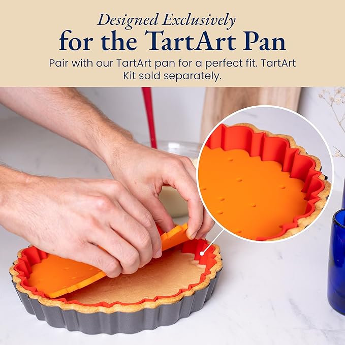 Patz&Patz PressPerfect Silicone Pie Weight - Patented Blind Baking Insert for TartArt 9 Inch Tart Pan - Alternative to Ceramic Pie Weights for Baking Crust - No Puff Ups or Cracked Crusts