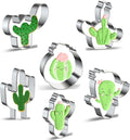 Cactus Cookie Cutter Set - Xzhloym 6 Piece Stainless Steel Metal Cactus/Cacti Cookie Cutters in Different Shapes Fondant Biscuit Cutter Molds