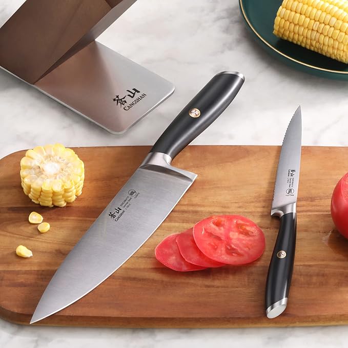 Cangshan L Series 3-Piece Starter Knife Set, Forged German Steel, Black, 1026917