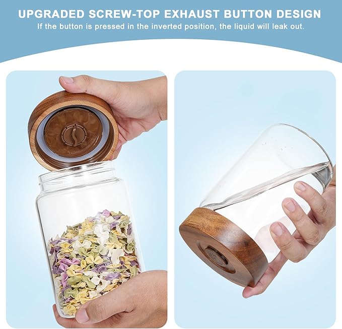 Glass Food Storage Jar with Lids Spoon Glass Coffee Canister Borosilicate Glass Food Containers for Ground Coffee Beans Nut Pasta Sugar Candy Spice Rice Tea (900ml(30oz)-1 pack)