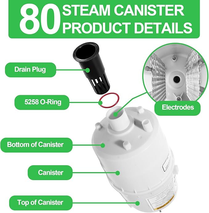 80 Replacement Canister for AprilAire 800 Steam Humidifier,80 Steam Canister Replacement for Aprilaire 865 Canister,80 Canister for Aprilaire 800 801 865 866 Whole House Steam Humidifier-1Pack