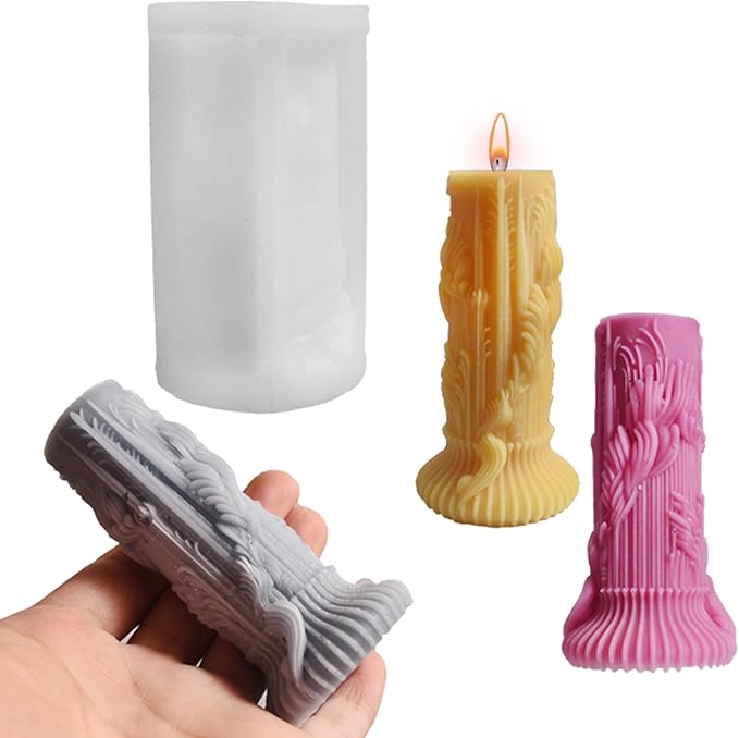 Silicone Jesus Nativity Scene Pillar Mold - Wave Candle Silicone Resin Casting Molds for Candle & Resin & Soap Craft Supplies