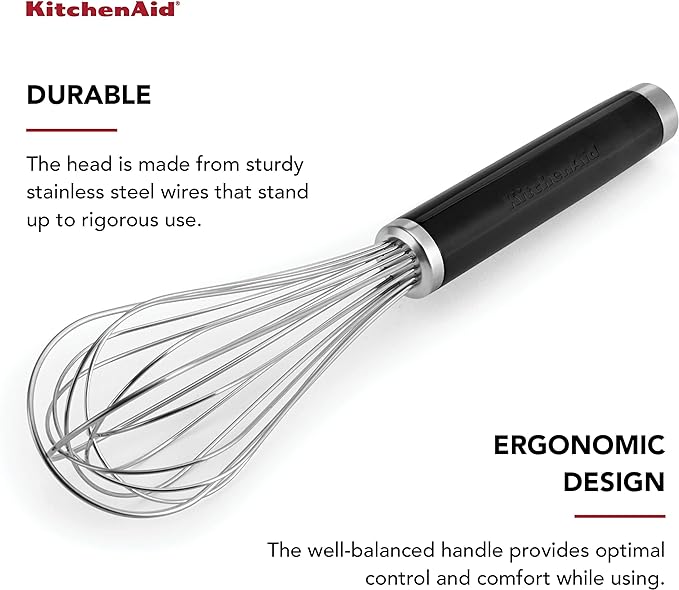 KitchenAid Utility and Flat Whisk Set, Set Of 2, Black
