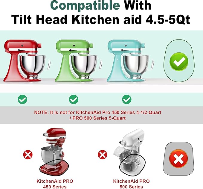 GuanQiao Food-Grade Bamboo Slider for KitchenAid 4.5-5 Qt Tilt Head Stand Mixer, Appliance Sliding Mat for Kitchenaid Artisan, Kitchen Countertop Storage Accessories Mixer Moving Tray Attachments