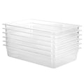 6-Pack 1/1 Size Food Pan 4 Inch Deep BPA Free Polycarbonate Food Storage Containers for Busy Kitchen Stackable Clear Hotel Pan for Buffet Party Supplies Dishwasher Safe