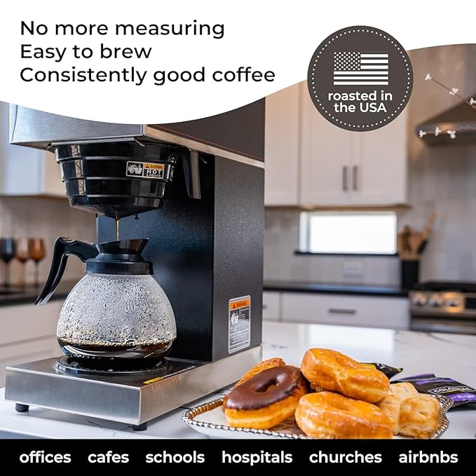 Colonial Coffee 100 Count Single Pot Coffee Packets – Assorted Variety Pack with Medium, Dark, & Decaf Roast Blends | Pre-Measured Frac Packs for 12 Cup Maker | Bulk Ground Gourmet Coffee for Home & Office