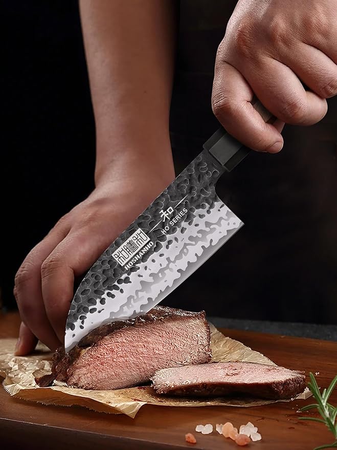HOSHANHO Santoku Knife 5 Inch, Professional Japanese High Carbon Steel Chef's Knife, Ultra Sharp Kitchen Knife with Octagonal Rosewood Handle