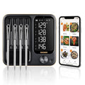 4-Probe WiFi Wireless Meat Thermometer with 360°Readable LCD Standalone Base, WiFi and Bluetooth 5.3 Unlimited Range, IPX8 Waterproof Food Kitchen Thermoemter for BBQ, Grill, Smoker, Oven, Rotisserie